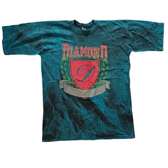 Vintage 1992 Neil Diamond Australia Concert T Shirt Dark Teal Tie Dye Mens Large - Picture 1 of 7